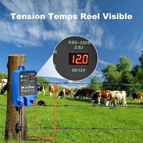Clôture Électrique Clôture Électrificateur de Clôture Jardin Clôture electrique pour Élevage Chèvres Bétail Élevage de Vache ,Moutons Chevaux Électrique Clôture Sanglier (1/4)