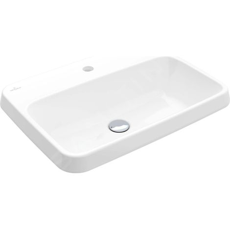Villeroy & Boch Architectura - Lavabo à encastrer, 600x450 mm, sans trop-plein, trou de robinet, CeramicPlus, blanc alpin