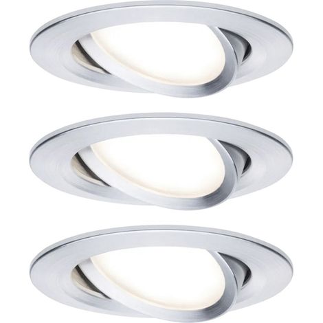 Paulmann 93487 Nova Einbauleuchte 3er Set  LED LED 18 W Aluminium (gedreht)
