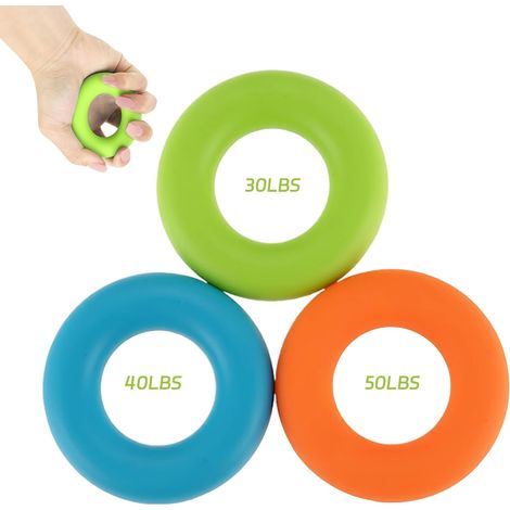 3 Pièces Hand Grip Strengthener,Exerciseur de Doigts en Silico,hand grip,balle reeducation main,reeducation main,muscler avant bras,30/40/50LB Entraîneur,pour Entraînement Musculaire,Escalade,Fitness (1/5)