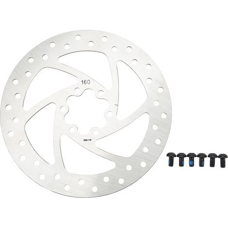 Rotor de frein à disque à 6 boulons 160mm Rotor de frein à disque de scooter électrique en acier inoxydable avec 6 vis. (1/5)