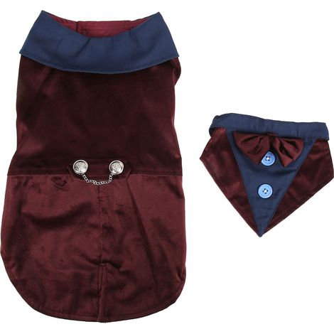 Costume Chien - Nœud Papillon et Veste Formelle en Polyester - Pour Chiens de Petite Taille - Idéal Mariage Fête Occasion Spéciale - 1 Pièce (1/5)