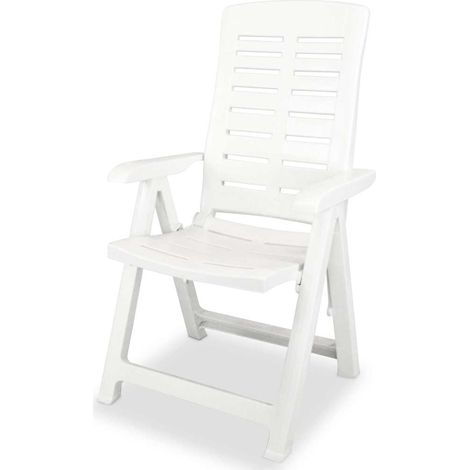 Maison Exclusive - Sedie pieghevoli reclinabili, 2 pezzi, in plastica bianca (1/5)