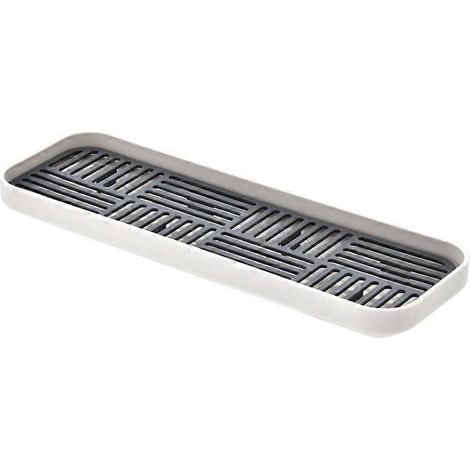 Porte-savon de cuisine avec bac d'égouttage amovible, gris, lot de 1 (1/5)