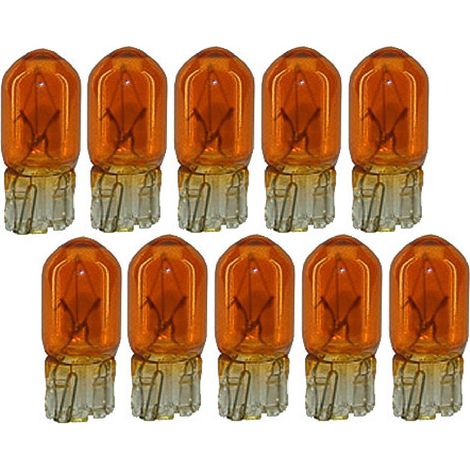 10 Ampoules T10 - 12V - 5W - Wedgebase - W2.1w9.5D - Orange