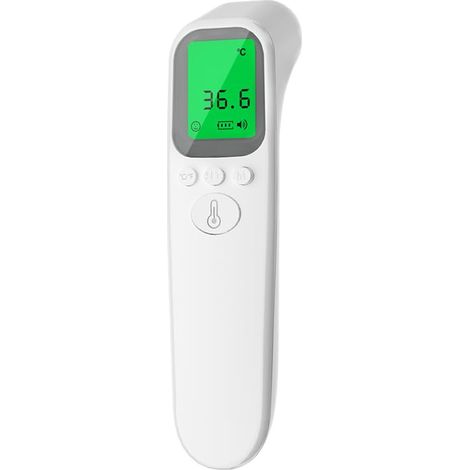 Thermometre Frontal - Sans Contact - Ecran LCD - Code Couleur - Alerte Fievre - Memoire 30 Mesures