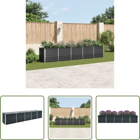 Hochbeet - Garten-Hochbeet Verzinkter Stahl 400x80x77 cm Anthrazit (1/5)