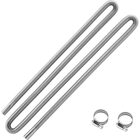 Tuyau d'Échappement pour Chauffage Diesel en Acier Inoxydable 300 cm, Flexible d’Échappement pour Réchauffeur de Stationnement 2 kW/5 kW/8 kW, avec 2 Colliers de Serrage, pour Entretien (1/5)