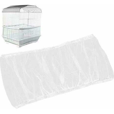 Jupe Cage Oiseau - Filet Rétractable 95-190 cm Circonférence - Hauteur 33 cm - Pour Collecte Graines - 1 Pièce