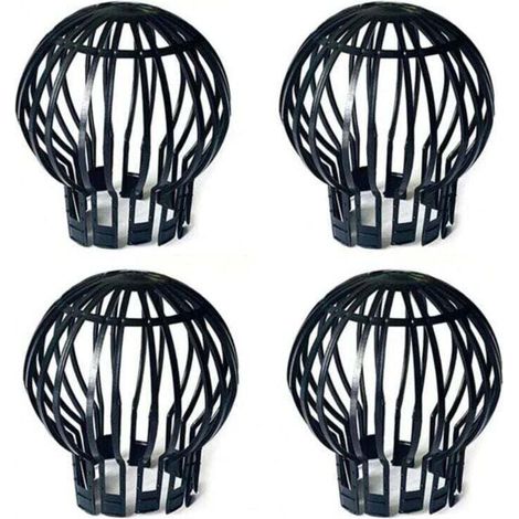 4 Filtres pour gouttières Siphon de sol en maille plastique noir (1/4)