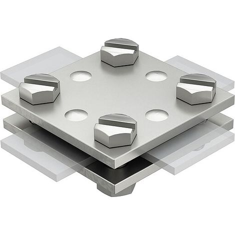 Kreuzverbinder flach Edelstahl für Flachleiter FL= 30 mm ohne Zwischenplatte