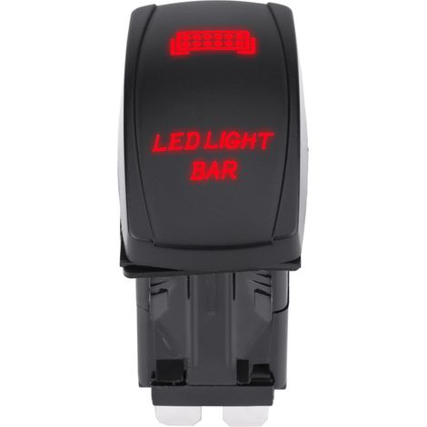 Interrupteur à bascule étanche 12V/24V à 5 broches pour bande LED (SPST) pour applications marche/arrêt, adapté aux voitures, bateaux et camions (rouge). (1/5)