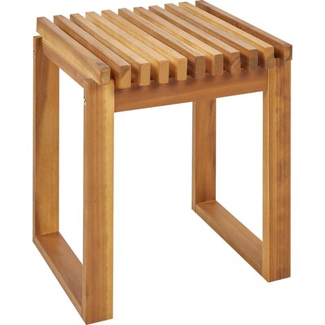 Mesa de balcón moderna rústica para exterior de madera de acacia 40 x 40 cm Bellano