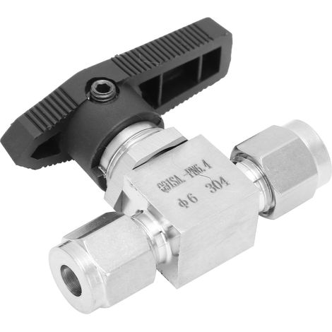 Robinet à pointeau haute pression en acier inoxydable 304 pour contrôle de débit, adapté à l'eau, gaz et liquides, modèle SS-44S6, diamètre 6 mm. (1/5)