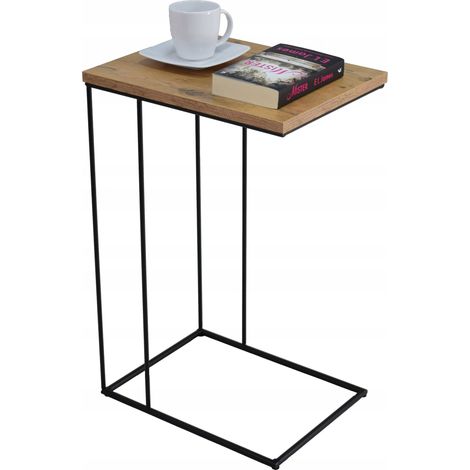 Mesa auxiliar de alambre Lancelot de roble negro (1/5)