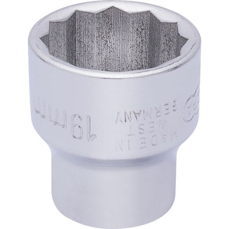 Draper 19mm Bi-Hexagon Socket for 3/8" Drive – Metric Square Drive Elora Bi-Hexagon Socket Model 25953 (1/5)
