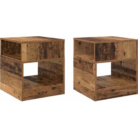 Beistelltisch 2 pcs Altholz 40,5 x 40 x 45 cm Holzwerkstoff vidaXL