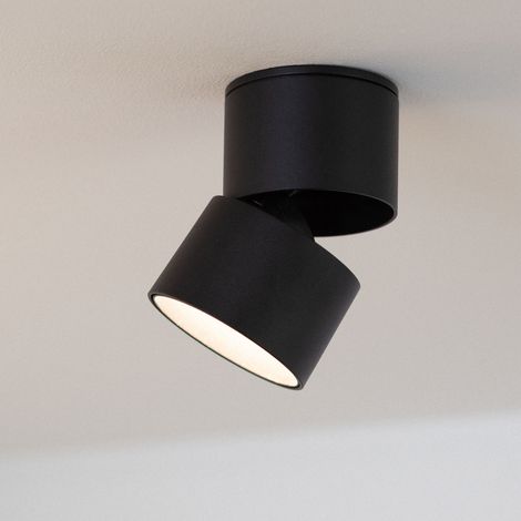 LED Wandleuchte 7W Aluminium Rund Schwarz New Onuba 2700K Warmweiß