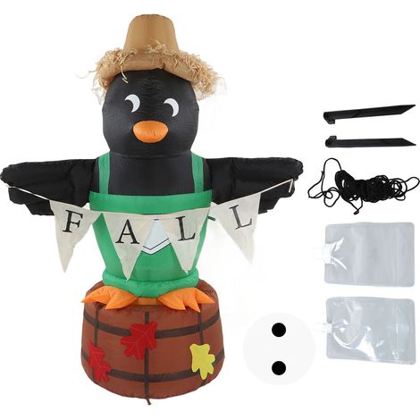 Épouvantail Gonflable Pingouin Lumineux LED pour Décor Jardin et Fêtes, 220‑240V Prise Européenne (1/5)