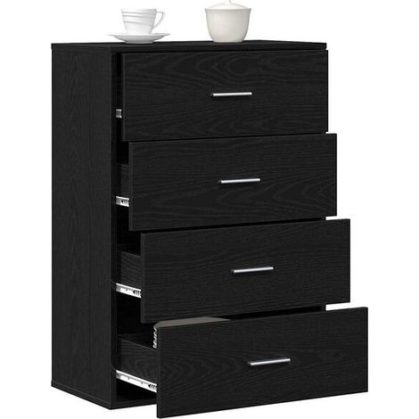 Buffet de Cuisine en Bois d'Ingénierie, Meuble Rangement Moderne 60x31x84 cm, Couleur Chêne Noir (1/5)