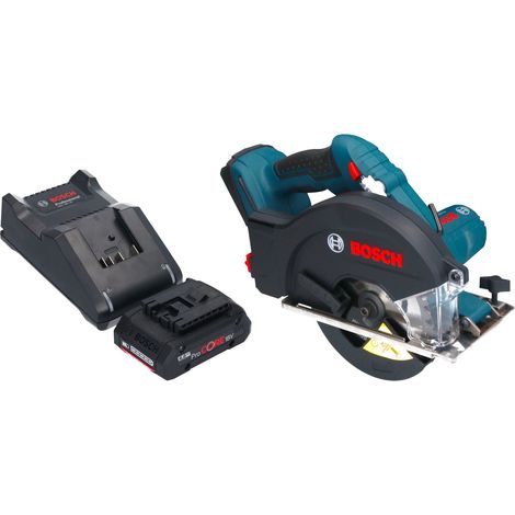 Bosch GKM 18V-50 Professional Scie circulaire portative sans fil pour le métal 18 V 136 mm Brushless + 1x batterie ProCORE 4,0 Ah + chargeur