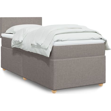 Boxspringbett mit Matratze Taupe 100x200 cm Stoff