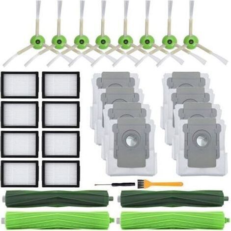 Packung mit 20 Ersatzteilen für iRobot Roomba Staubsaugerroboter I7, I7+, I3, I3+, I4, I4+, I6, I6+, I8, I8+, J7, J7+/plus, E5, E6, E7, 2 Gummibürsten, 6 HEPA-Filter (1/5)
