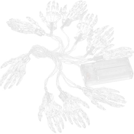 10 batteriebetriebene LED-Lichterketten in Form von Skeletthänden für Halloween, gruselige Dekoration für Zuhause und Partys (1/5)