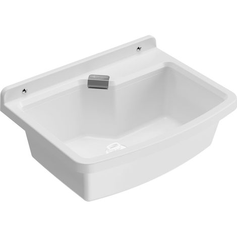 Vasca a parete multiuso da esterno o interno colore bianco con kit incluso 60x45x25H cm (1/5)