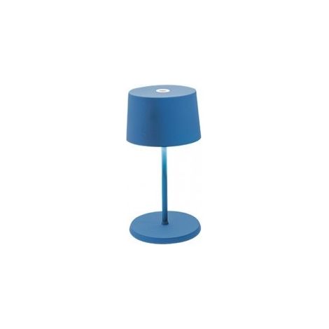 Lampe de table LED Olivia pro mini capri bleu, rechargeable et dimmable