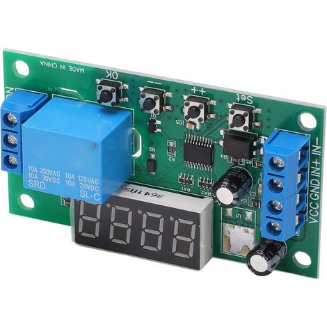 Carte relais de comptage d'impulsions multifonctionnelle, plage de mesure de 0,1 s à 9 999 999,9 s, précision de 0,01 s, module relais 1 canal, 12 V (1/5)