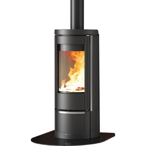 Kaminofen Marlena, 7,5 kW Guss schwarz, H 106xB 47xT 48 cm