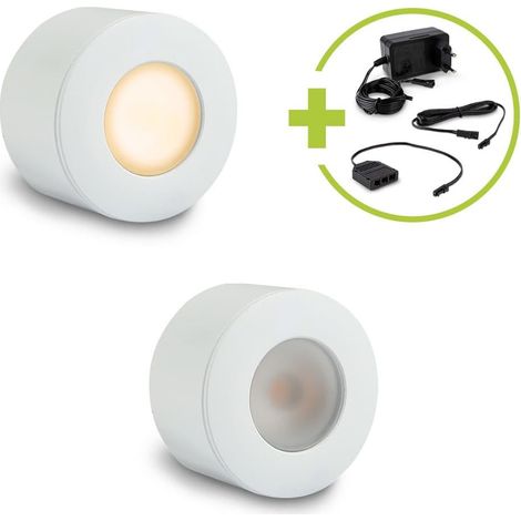 Aufbau/Einbaustrahler Mini Bergamo 3W 2700K IP44 - Farbe: weiß - Anzahl: 2x (1/5)