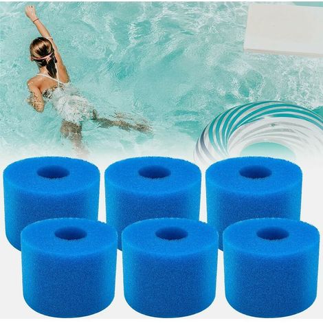 Éponge Filtrante Type S1, Cartouche Filtrante RéUtilisable pour Intex Type S1, Filtre en Mousse à Cartouche éponge Lavable pour piscines,Jardin Extérieur (6 pièces) (1/3)