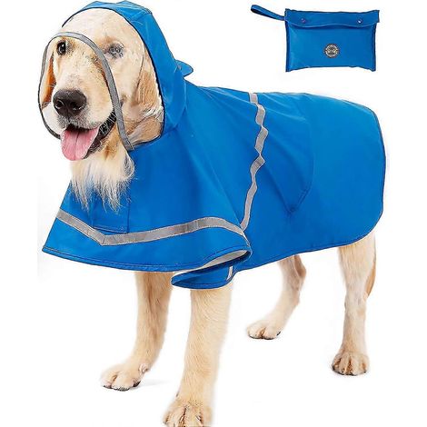 Poncho impermeable con capucha para perros, impermeable ajustable para mascotas con (1/5)