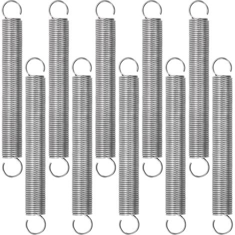 10 Pièces - Ressort De Traction - Ressort En Acier Inoxydable - Double Crochet Pour Fixation Et Assemblage + Haute Résistance À La Corrosion Usage Industriel Et Loisirs Couleur Acier 0,55x6x50 Cm (1/5)
