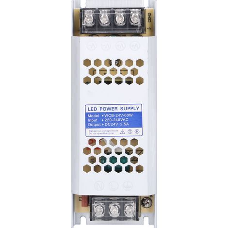 Adaptateur de pilote de commutation d'alimentation LED, transformateur à longue bande ultra-mince, boîte à lumière, publicité (WCB24V60W) (1/5)