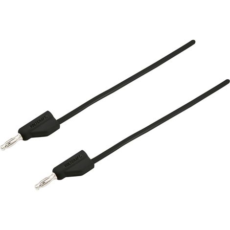 VOLTCRAFT MSB-300 Messleitung Lamellenstecker 4 mm Lamellenstecker 4 mm 25.00 cm Schwarz 1 St. (1/5)