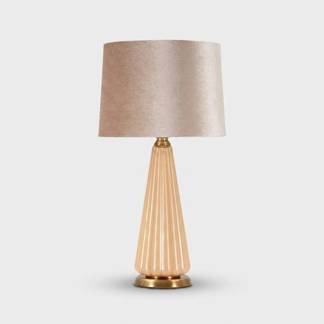 Lampada da tavolo in vetro e tessuto Perly A (1/5)