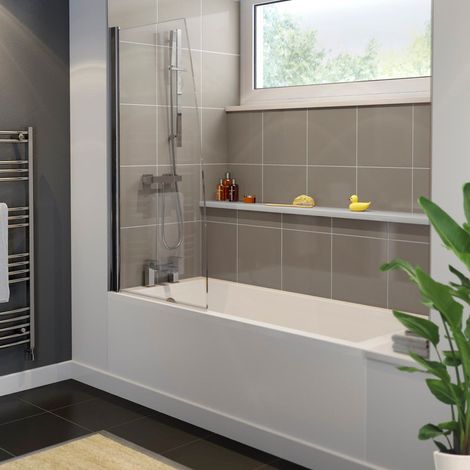 1700x700mm Bathroom Single Ended Straight Bath & Shower Screen with Front Panel (1/5)