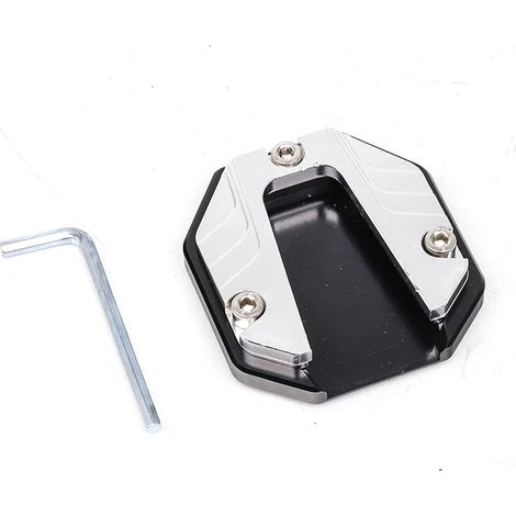 (argenté)Rallonge de béquille latérale en alliage d'aluminium pour scooter, moto et vélo, avec base élargie antidérapante et puissance maximale (1/4)