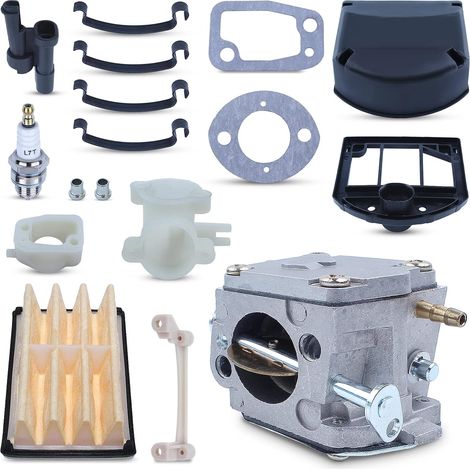 Carburateur Adefol pour Husqvarna 61 266 268 272 272XP Tronçonneuse avec support, filtre à air, joint de collecteur d'admission, kit de caoutchouc pour bougie d'allumage (1/5)