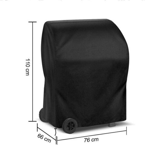 Housse de barbecue 76x66x110cm Noir Couverture de Barbecue Imperméable 210D Bâche de Protection BBQ Anti-UV Anti-l'eau Anti-l'humidité pour Weber Holland (1/5)