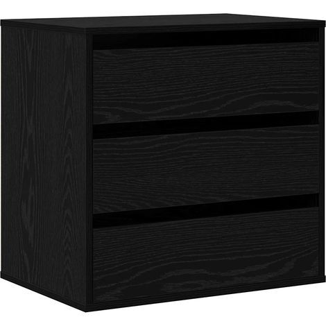 Armoire à tiroirs moderne rangement 60 x 41 x 58 cm en bois d'ingénierie noir (1/5)