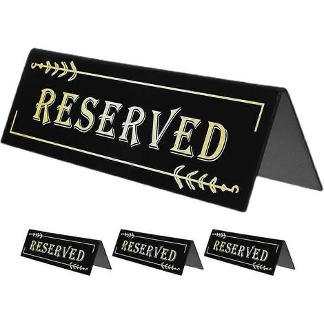 Lot de 4 panneaux « Réservé » en acrylique pour mariages et restaurants.-15.00X4.50X4.10CM-As Shown (1/3)
