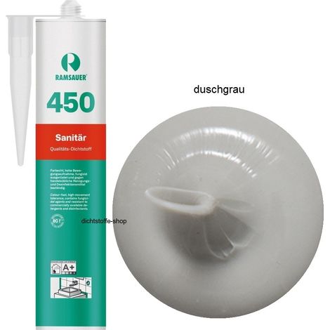 Ramsauer 450 Sanitär Silikon Fugen Dichtstoff 310ml Kartusche duschgrau
