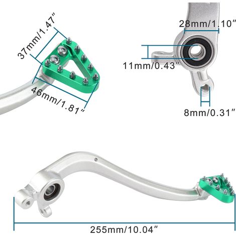 Silver-white rod with green head, Kvis K16/K18 Hengjian air-cooled/NC off-road vehicle brake arm and brake pedal (1/4)