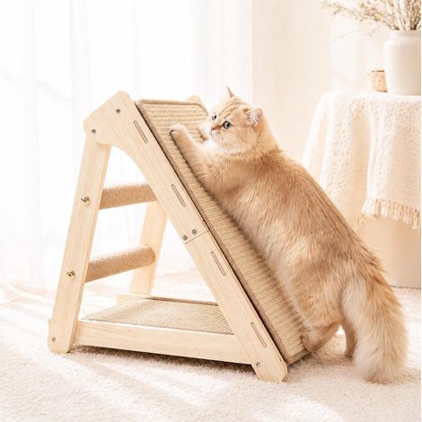 Griffoir pour Chat Triangulaire Sisal 54×28×44cm Grattoir (1/5)
