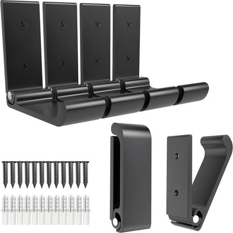 Stück 3 Zoll faltbare Haubenhaken, schwarzer faltbarer Haken, Wandhaken aus Aluminiumlegierung, Wandhalterung, 12 Stück Schrauben zum Aufhängen von Mänteln, Taschen, Hüten, Handtüchern und Schlüsseln (1/4)