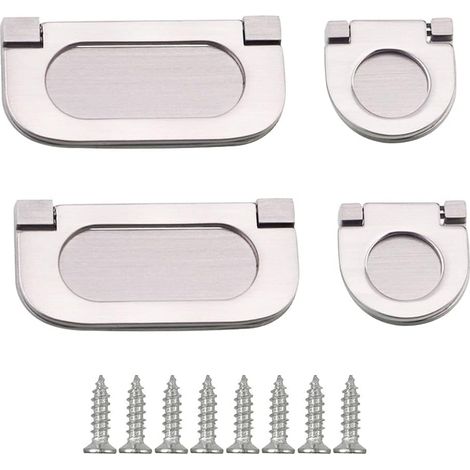 BRAVIX 4 Pièces Poignées Invisibles Poignée Tiroir Poignée Encastrable Poignee Porte Cuisine Poignées Placard Tiroir Poignee Meuble Chambre Meubles Tirer Drawer Hardware,35/75mm